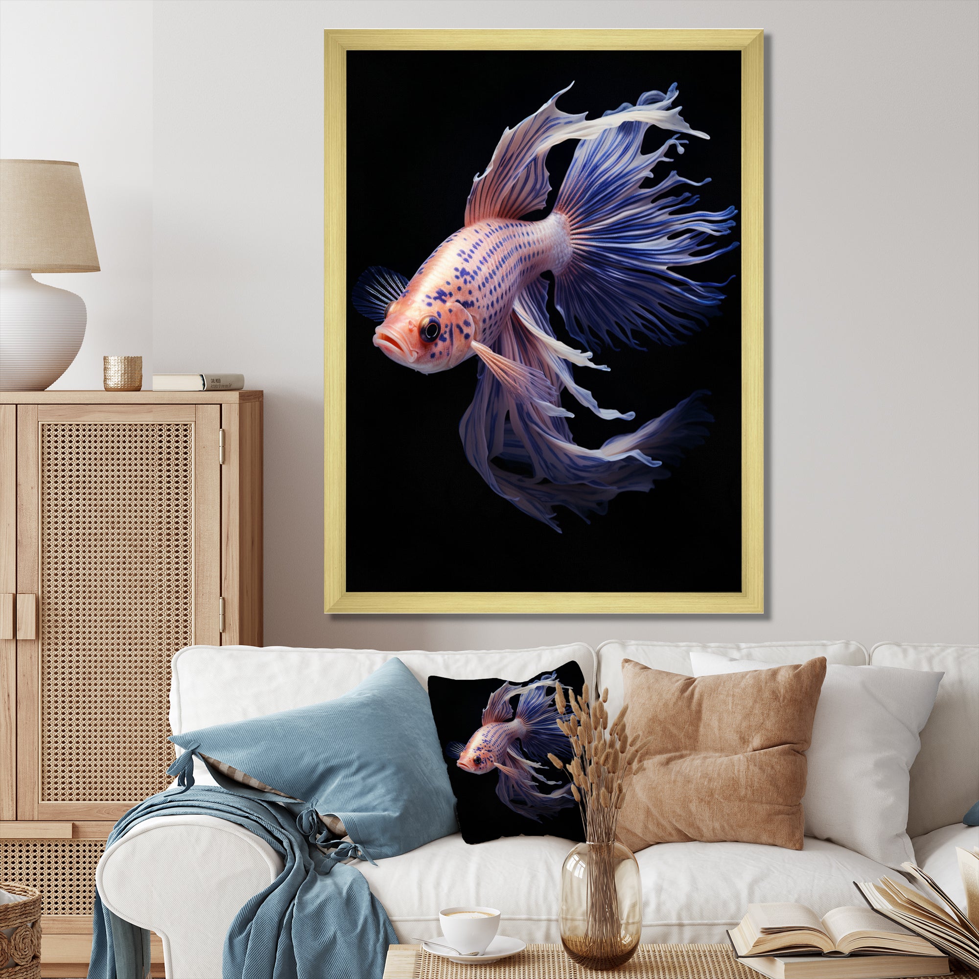 Purple Kois Fish Delicate Patterns - Koi's Fish Home Decor Art