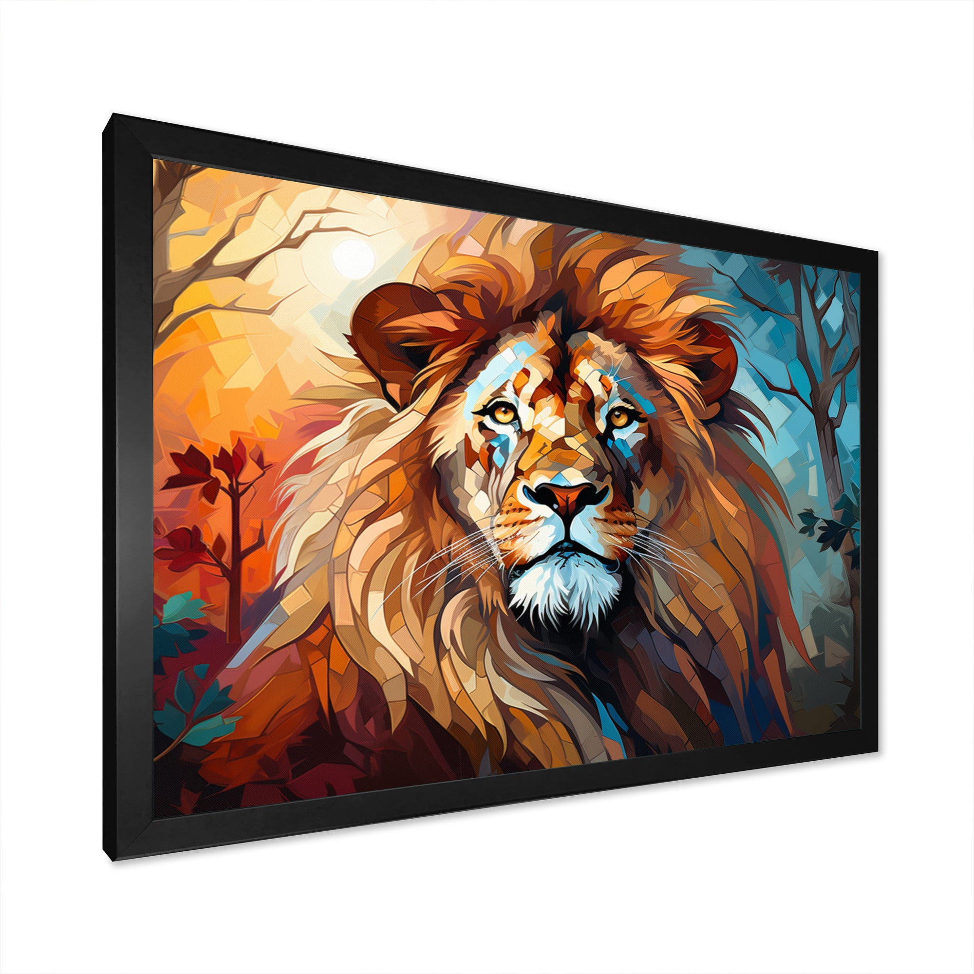 Lion Contemporary Pride Contemporary - Lion Large Canvas Wall Art