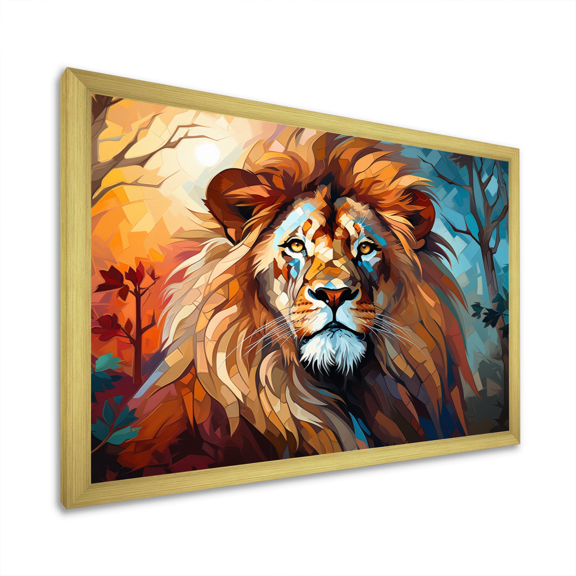 Lion Contemporary Pride Contemporary - Lion Large Canvas Wall Art
