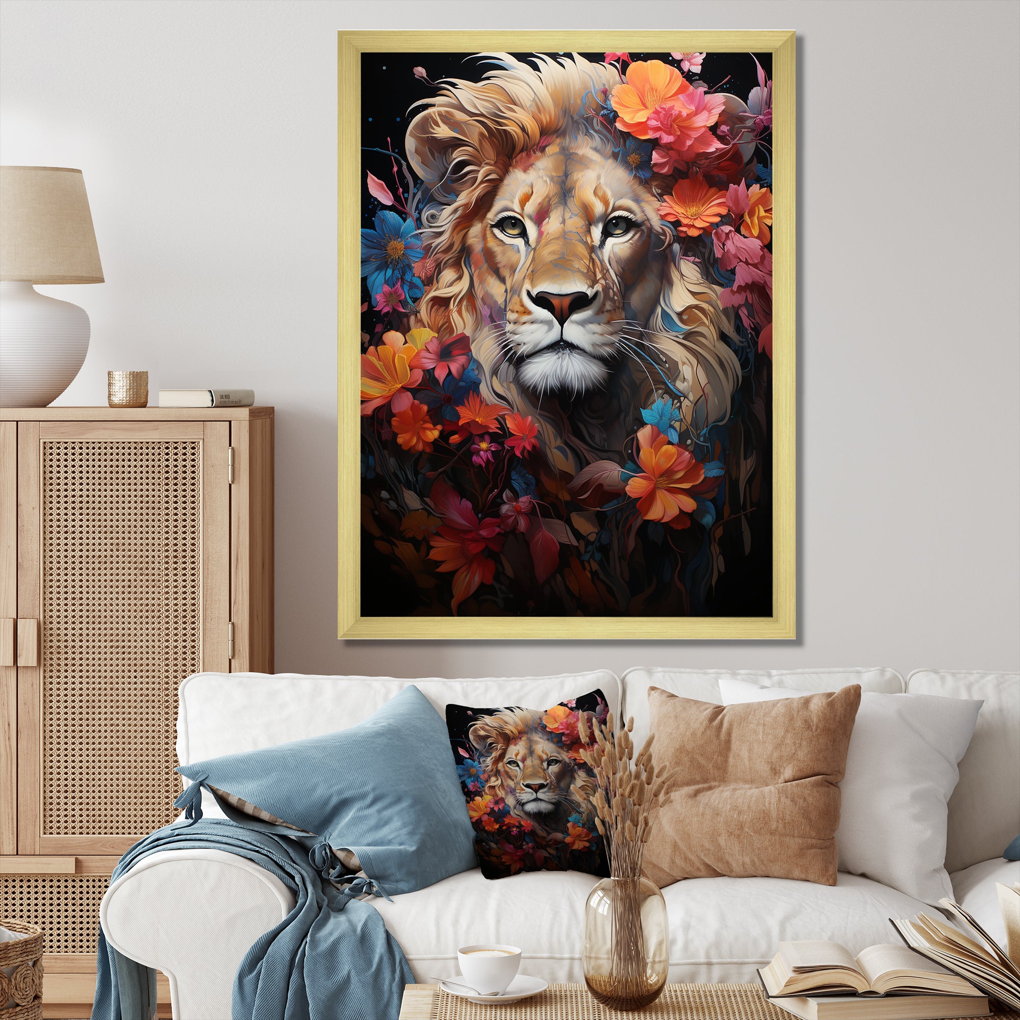 Lion Mystical Domain Fantasy - Lion Canvas Wall Art