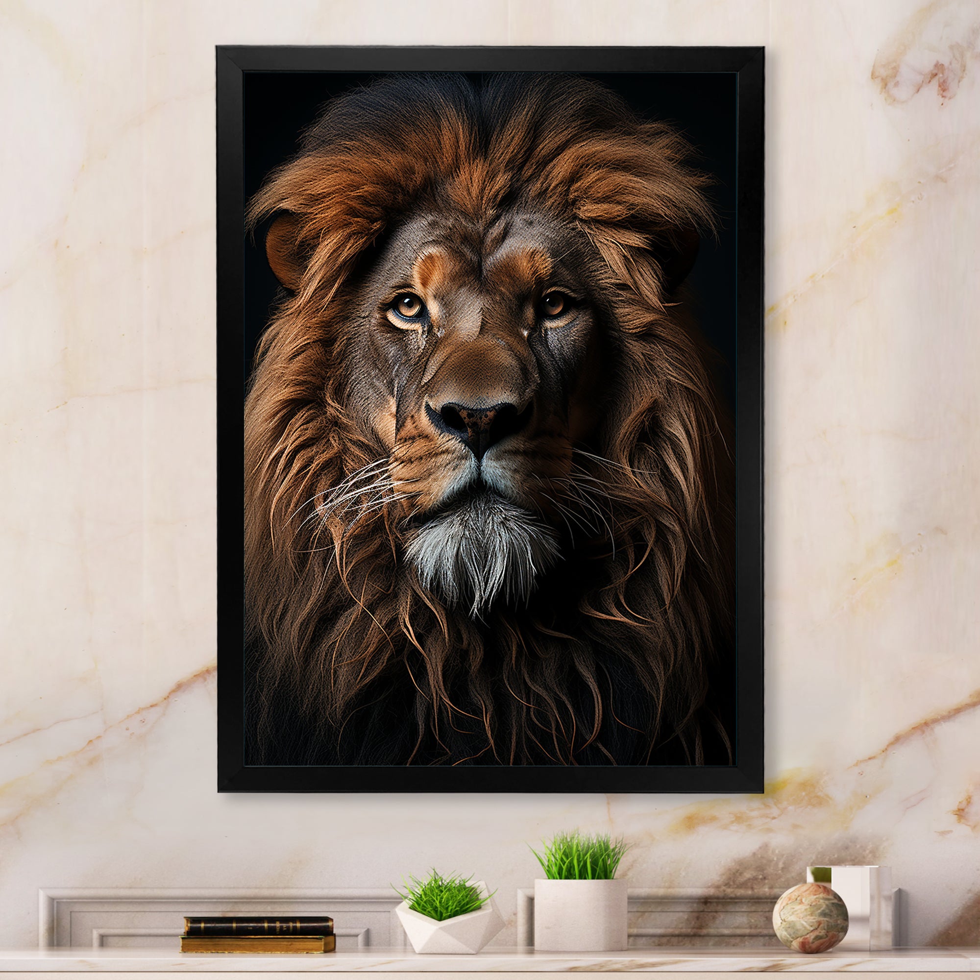 Lion Regal King Portrait - Brown Lion Wall Art