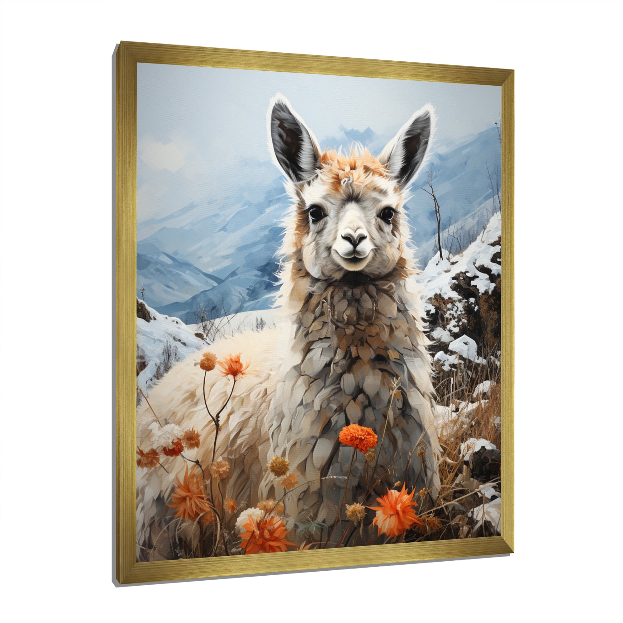 Llama Landscape In Winter - Llama Wall Decor