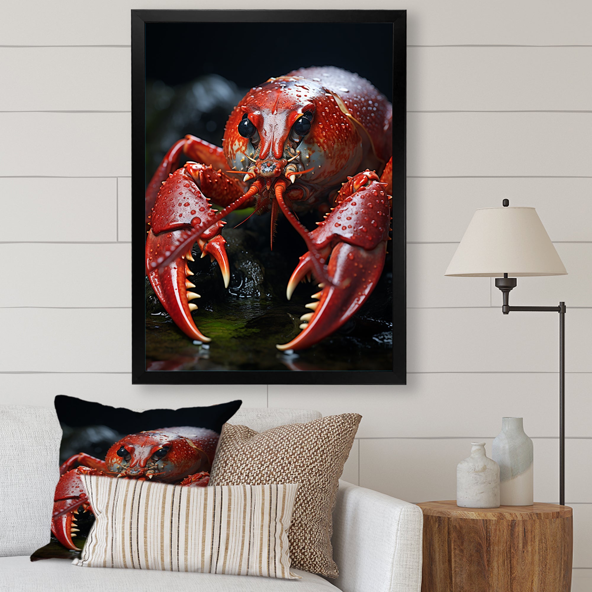 Coral Black Lobster Lively Lobster - Lobster Wall Art Prints