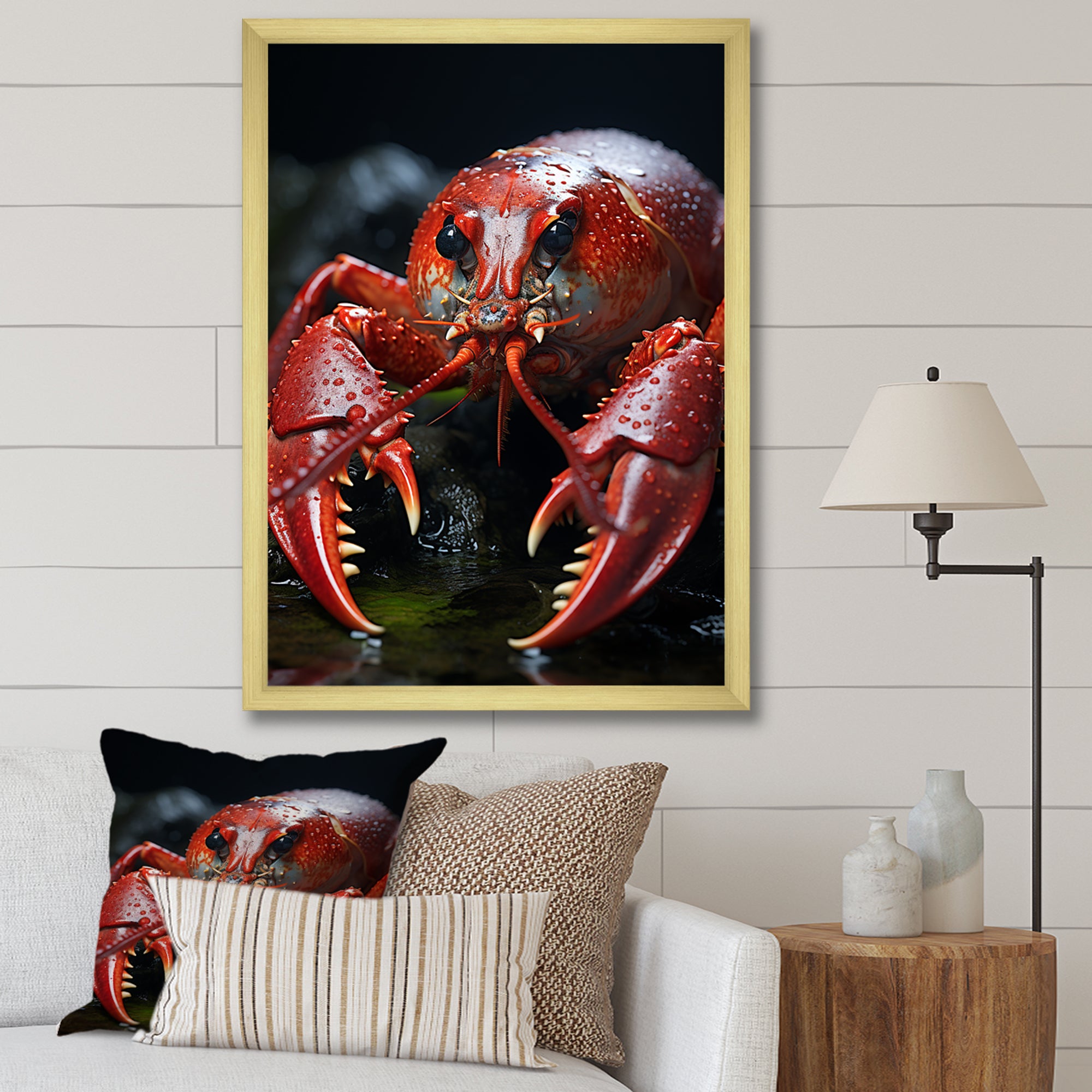 Coral Black Lobster Lively Lobster - Lobster Wall Art Prints
