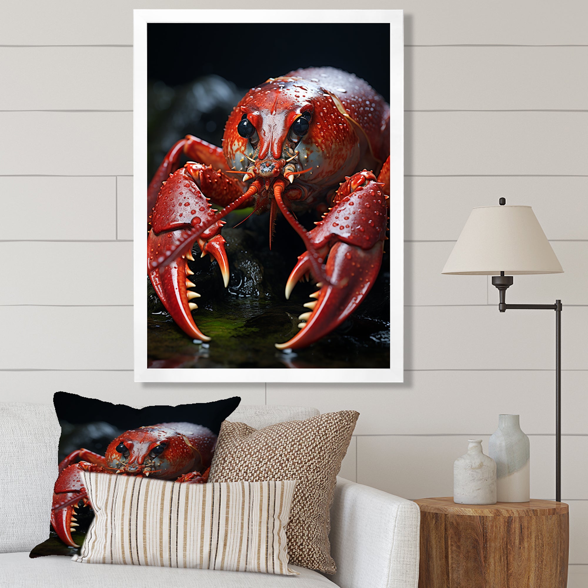 Coral Black Lobster Lively Lobster - Lobster Wall Art Prints