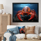 Coral Teal Lobster Grace - Coral Lobster Wall Art