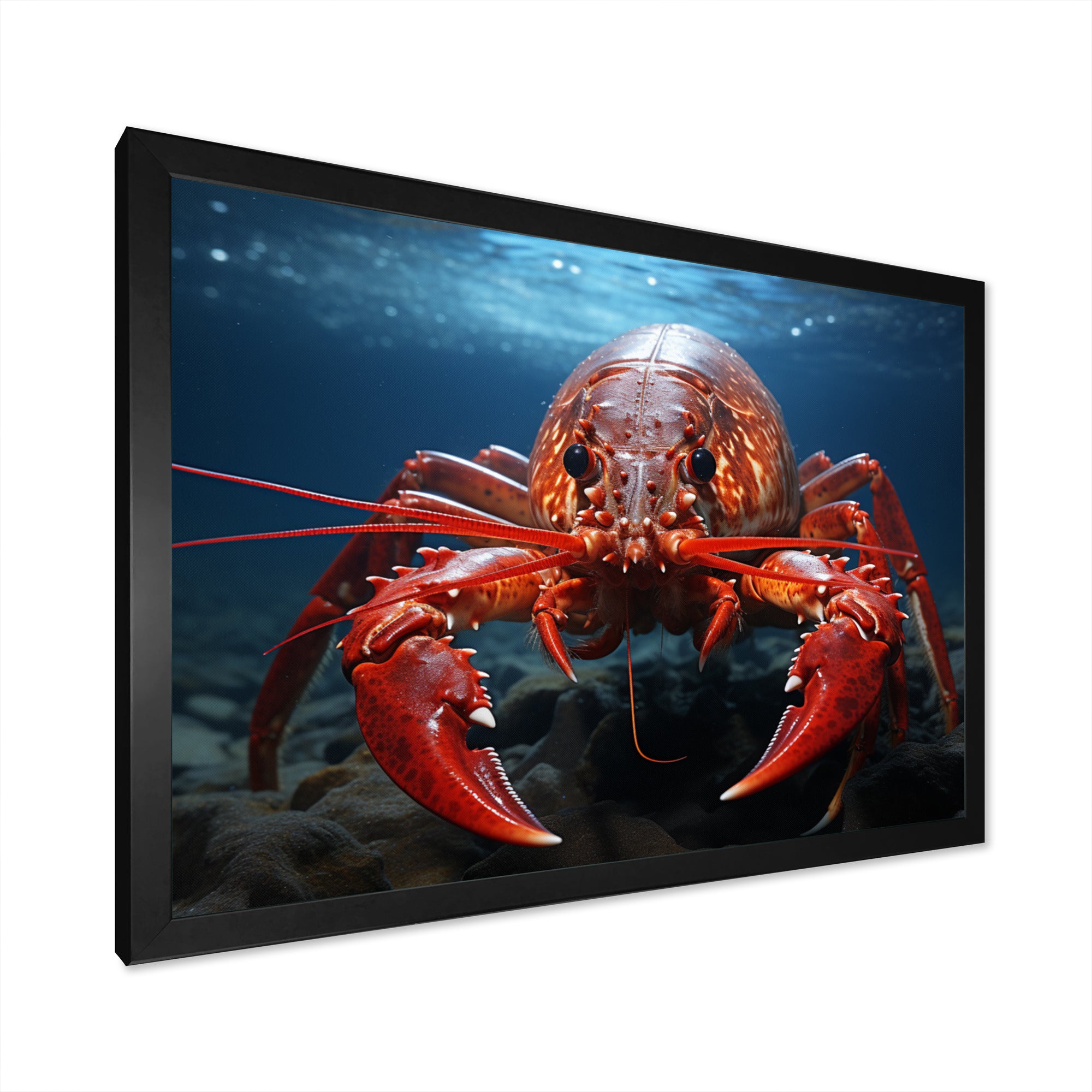 Coral Teal Lobster Grace - Coral Lobster Wall Art