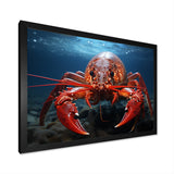 Coral Teal Lobster Grace - Coral Lobster Wall Art