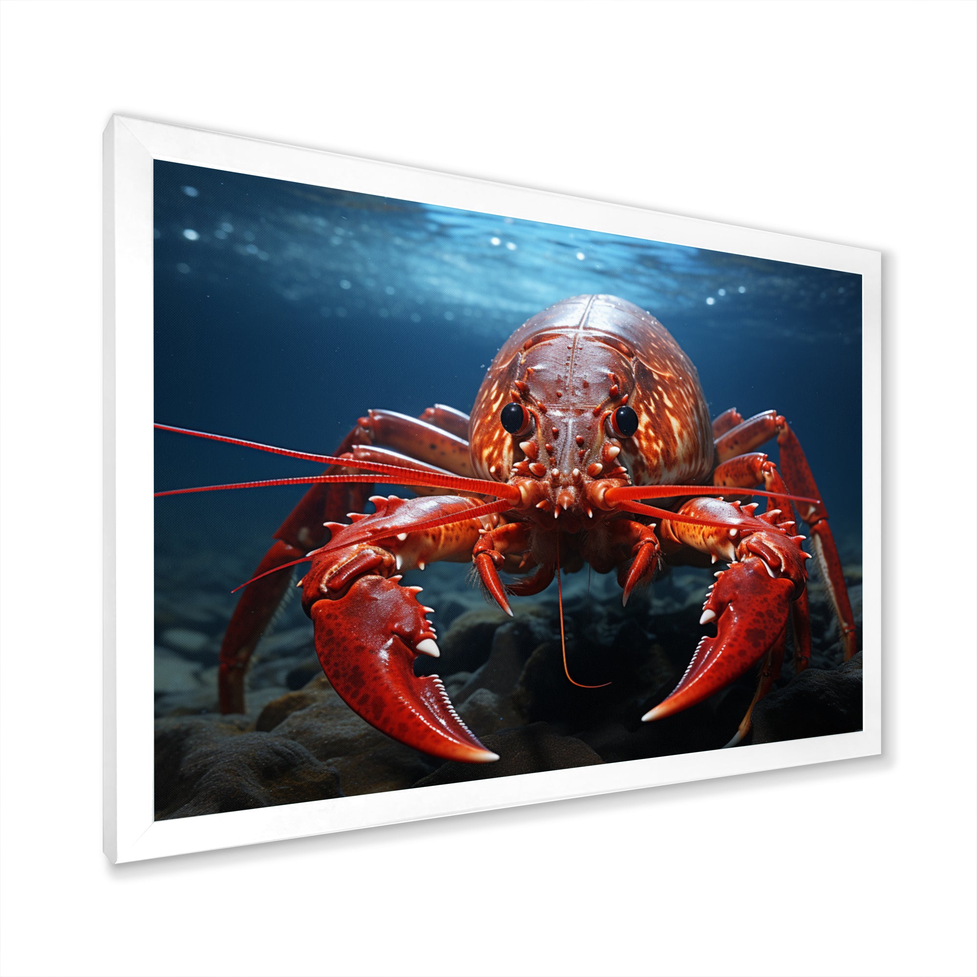 Coral Teal Lobster Grace - Coral Lobster Wall Art