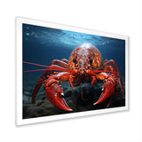 Coral Teal Lobster Grace - Coral Lobster Wall Art