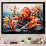 Coral Yellow Lobster Grace Geometric - Coral Lobster Wall Art