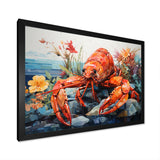 Coral Yellow Lobster Grace Geometric - Coral Lobster Wall Art