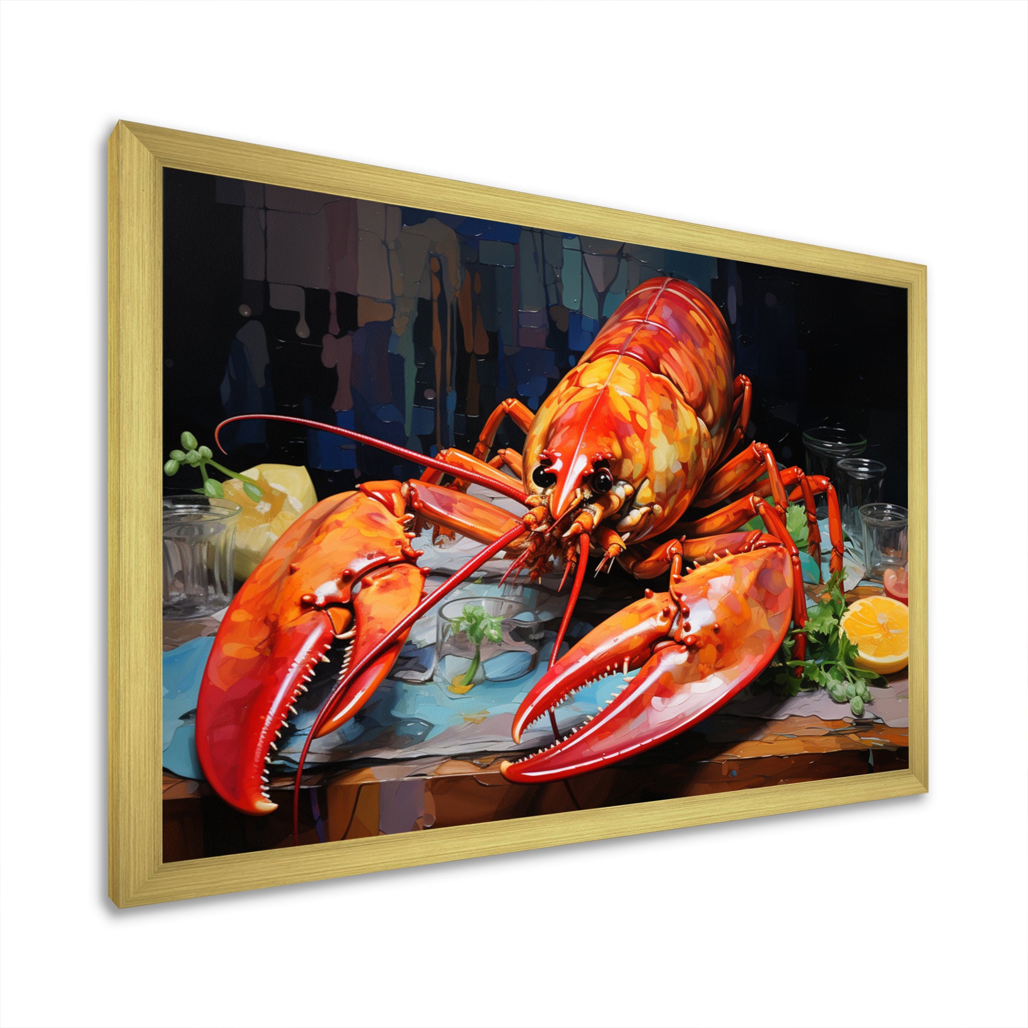 Red Lobster Meal - Lobster Large Canvas Wall Art