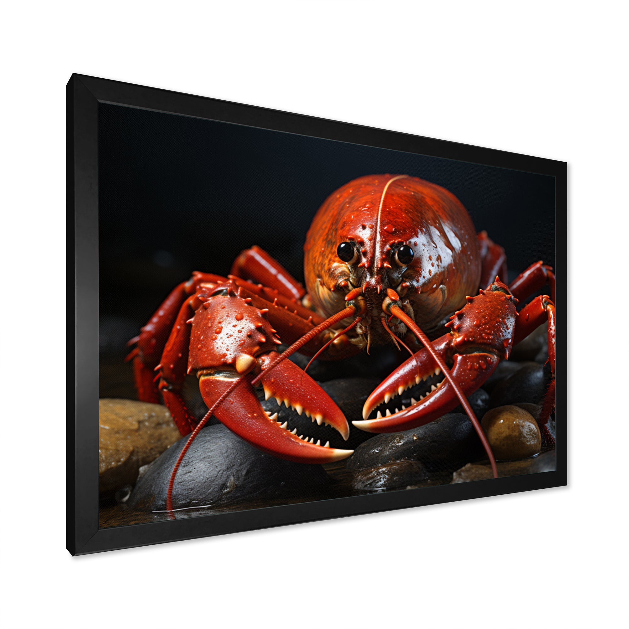 Coral Black Lobster Portrait - Lobster Home Decor Art