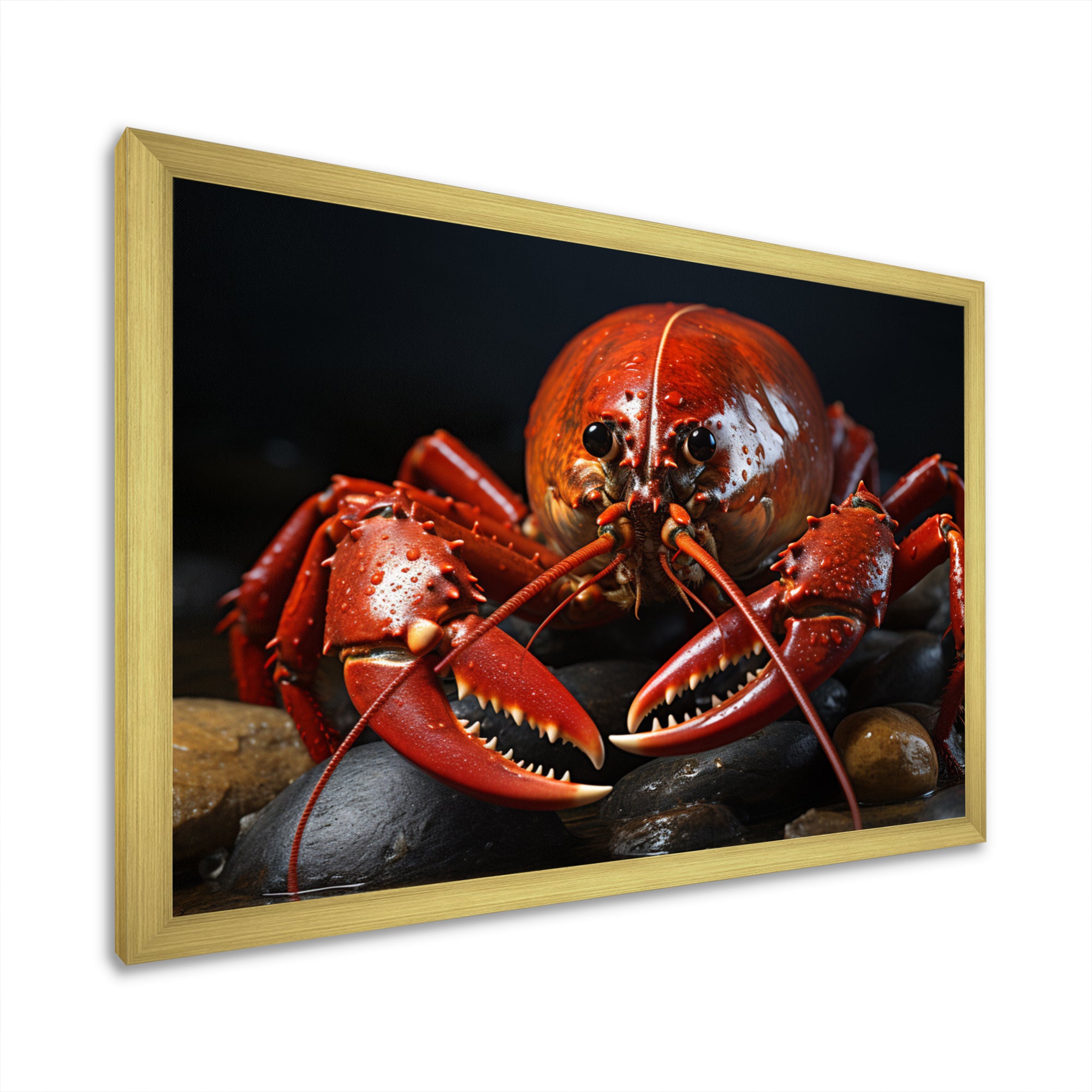 Coral Black Lobster Portrait - Lobster Home Decor Art