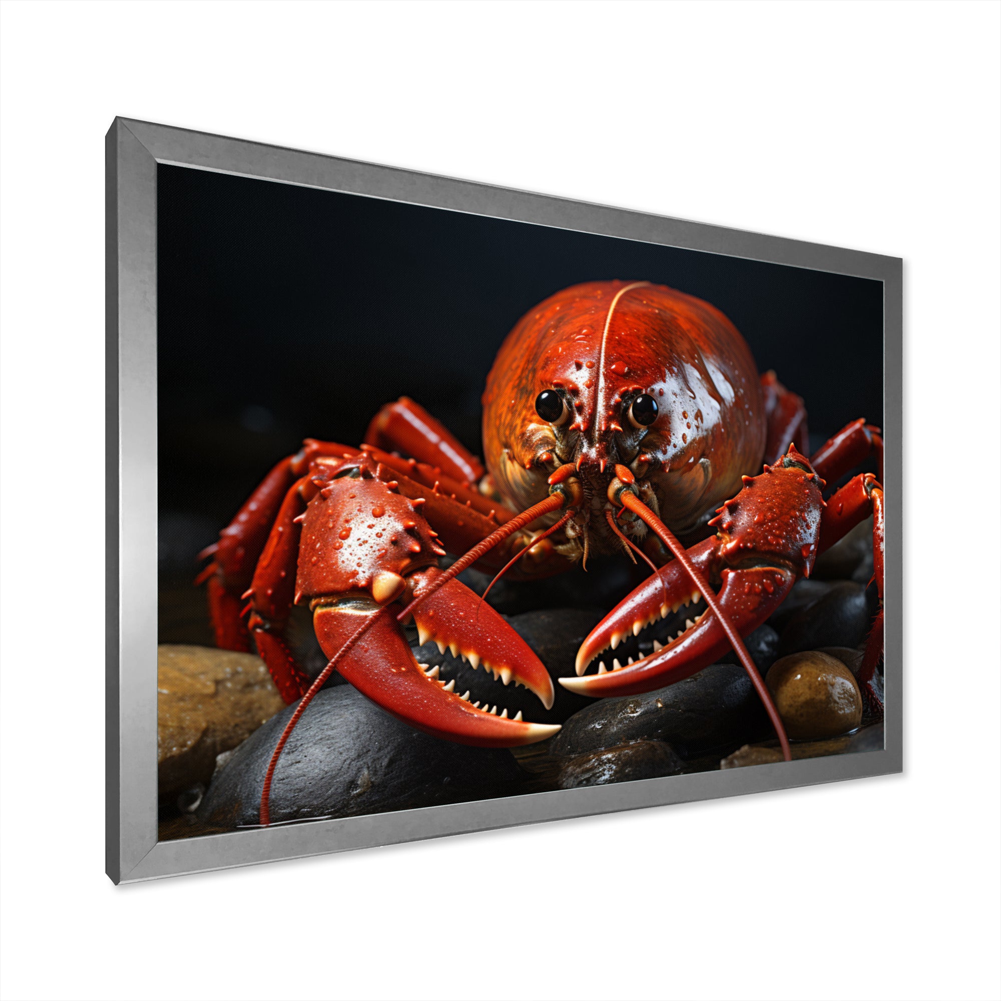 Coral Black Lobster Portrait - Lobster Home Decor Art