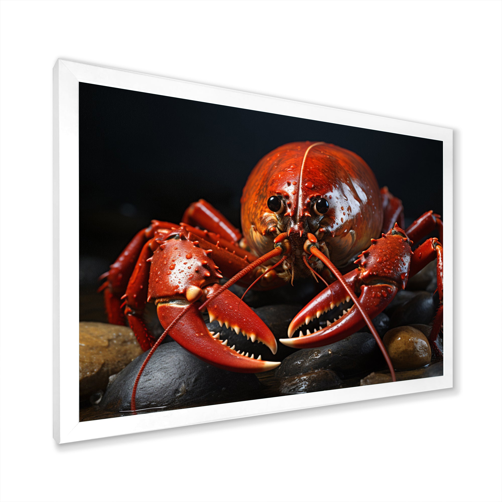 Coral Black Lobster Portrait - Lobster Home Decor Art