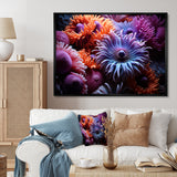Purple Coral Marine Animals Harmony - Marine Animals Framed Canvas Art