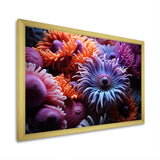 Purple Coral Marine Animals Harmony - Marine Animals Framed Canvas Art