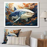 Grey Orange Shark Harmony - Marine Animals Wall Art Prints