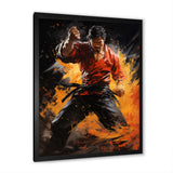 Orange Red Martial Art Abstract Impact - Martial Arts Canvas Wall Art