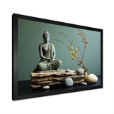 Grey Green Meditation Abstract Serenity I - Martial Arts Canvas Wall Art