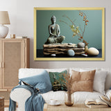 Grey Green Meditation Abstract Serenity I - Martial Arts Canvas Wall Art