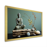 Grey Green Meditation Abstract Serenity I - Martial Arts Canvas Wall Art