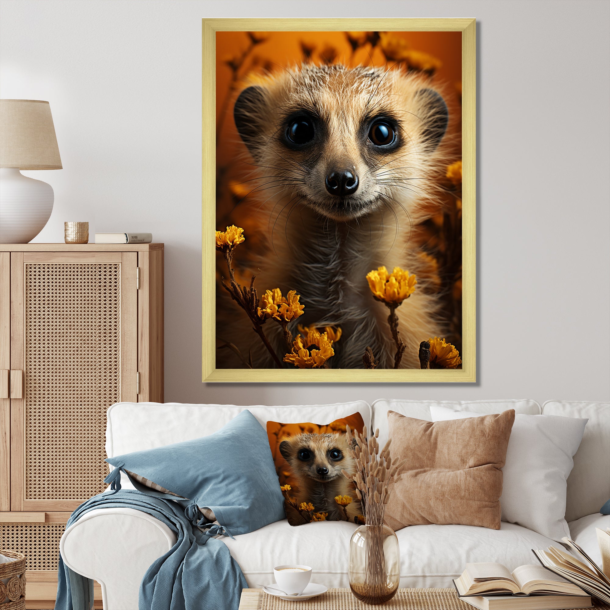 Orange Brown Meercat Animal - Meercat Wall Art Prints