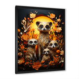 Orange Black Meercat Community Papercut - Orange Meercat Wall Art