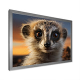 Brown Peach Meercat Portrait - Meercat Framed Canvas Art
