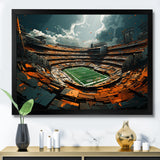 Green Football Abstract Stadium - Football Canvas Wall Art