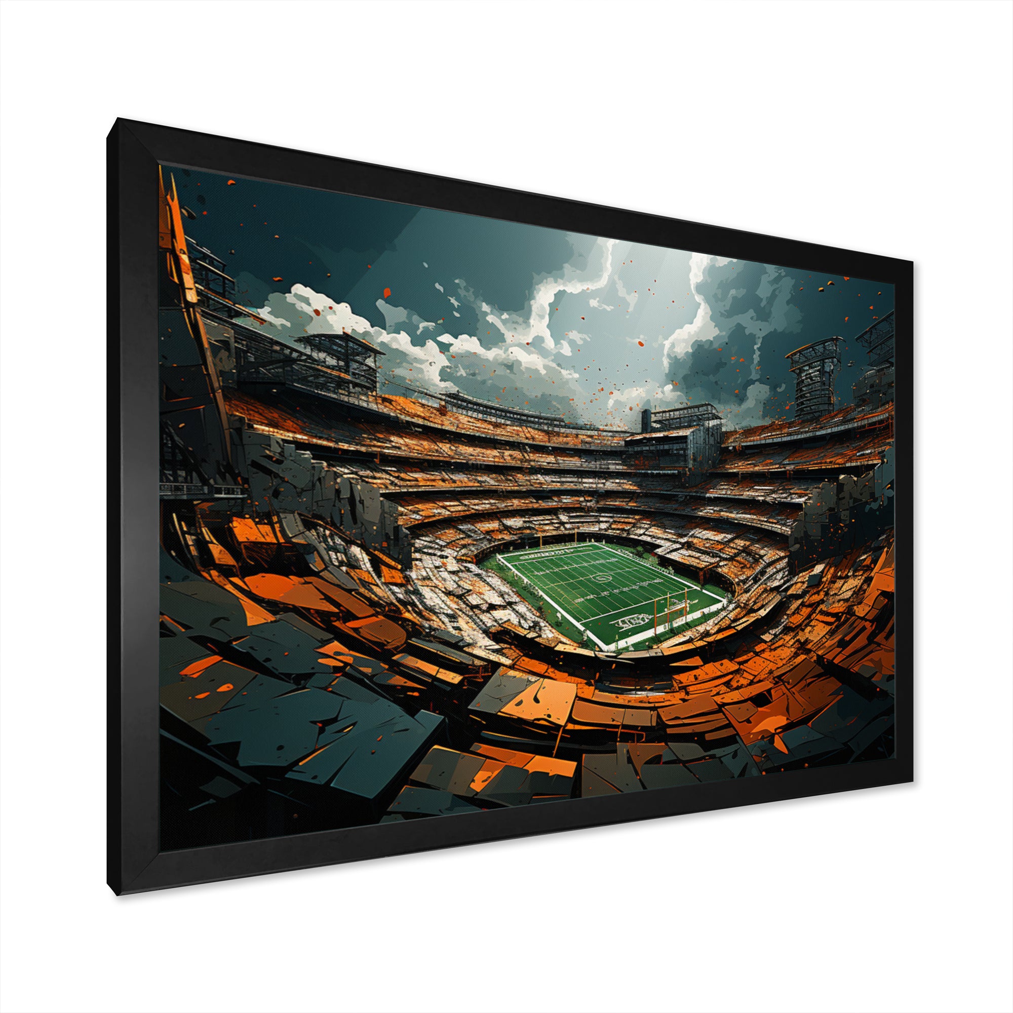 Green Football Abstract Stadium - Football Canvas Wall Art
