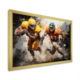 Orange Football Abstract Victory - Football Canvas Wall Art
