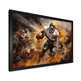 Yellow Football Abstract Victory - Football Canvas Wall Art