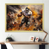 Yellow Football Abstract Victory - Football Canvas Wall Art