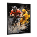 Yellow Football Dynamic Plays I - Football Canvas Wall Art