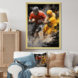 Yellow Football Dynamic Plays I - Football Canvas Wall Art