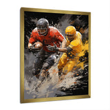 Yellow Football Dynamic Plays I - Football Canvas Wall Art