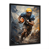 Yellow Football Dynamic Tackles I - Football Canvas Wall Art