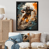 Grey Football Fragmented Plays - Football Canvas Wall Art