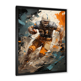 Grey Football Fragmented Plays - Football Canvas Wall Art