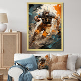 Grey Football Fragmented Plays - Football Canvas Wall Art