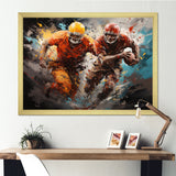 Yellow Football Gridiron Expression - Football Canvas Wall Art