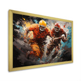 Yellow Football Gridiron Expression - Football Canvas Wall Art