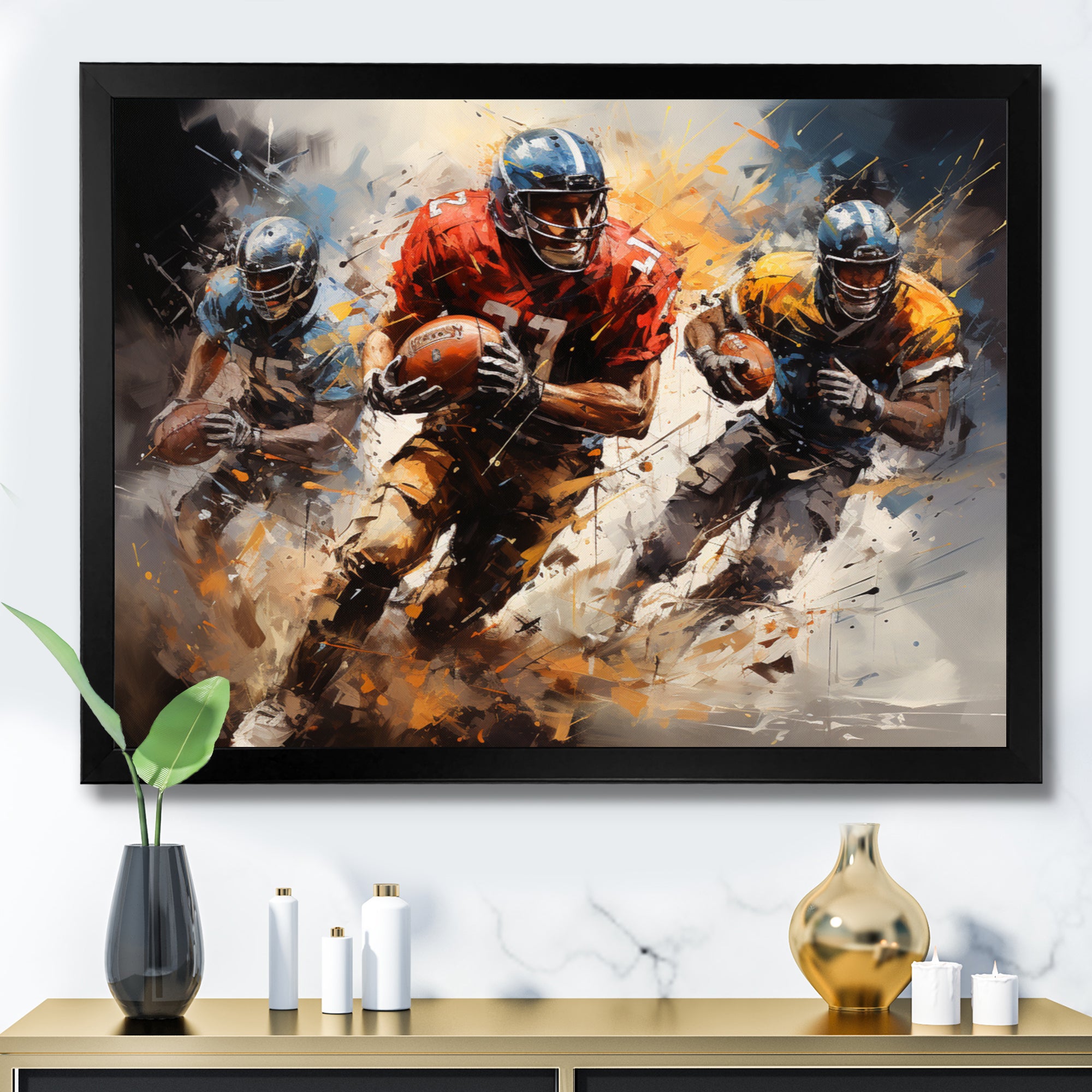 Football Gridiron Symphony I - Football Canvas Wall Art