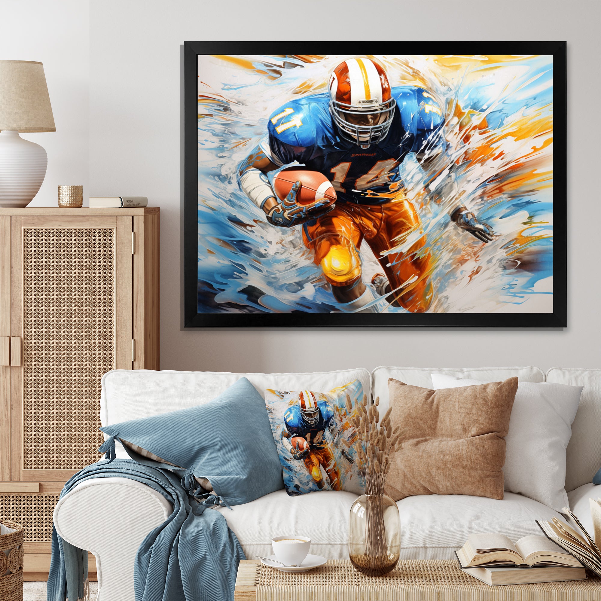Football Rhythmic Momentum I - Football Canvas Wall Art
