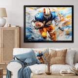 Football Rhythmic Momentum I - Football Canvas Wall Art