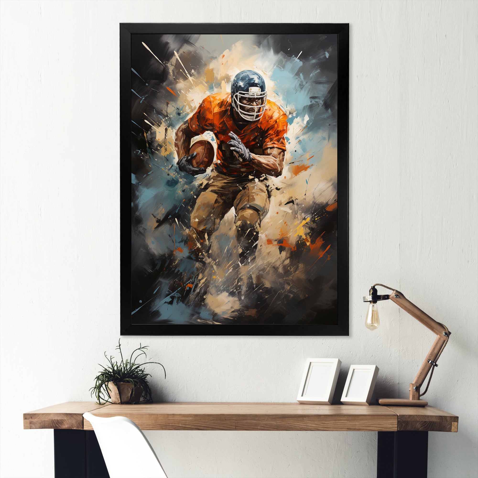 Football Turbulent Touchdowns - Football Canvas Wall Art