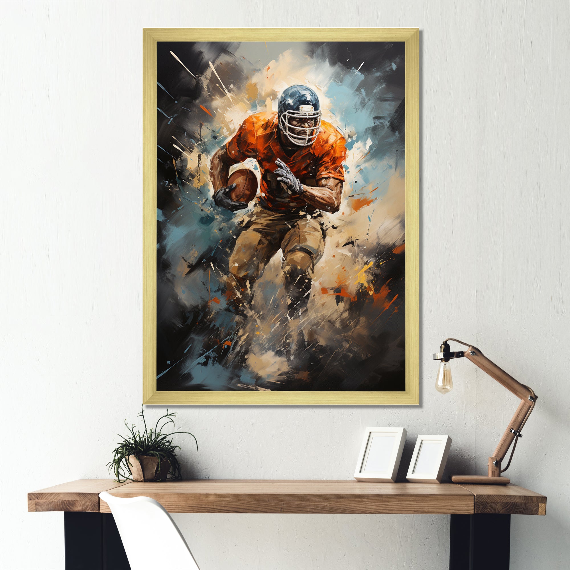 Football Turbulent Touchdowns - Football Canvas Wall Art